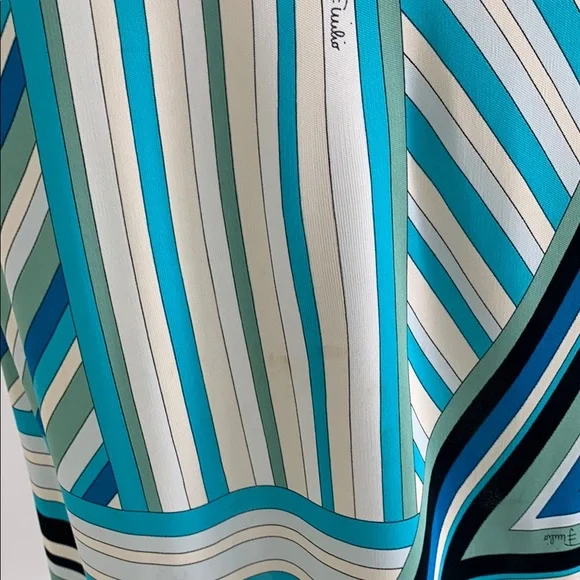 Striped Blue and White Midi Skirt - Picture 7 of 13